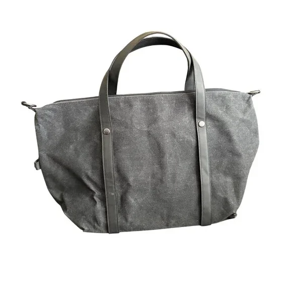 John Varvatos Canvas & Leather Tote Bag NWOT - Picture 4 of 5